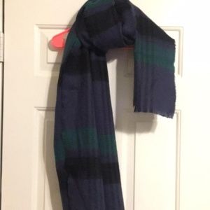 Plaid blue and green scarf